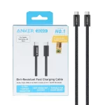 کابل شارژ فست 1.8 متری ANKER Type-C to Type-C مدل A8060H12 240W - مشکی (گارانتی 18 ماهه شرکتی)