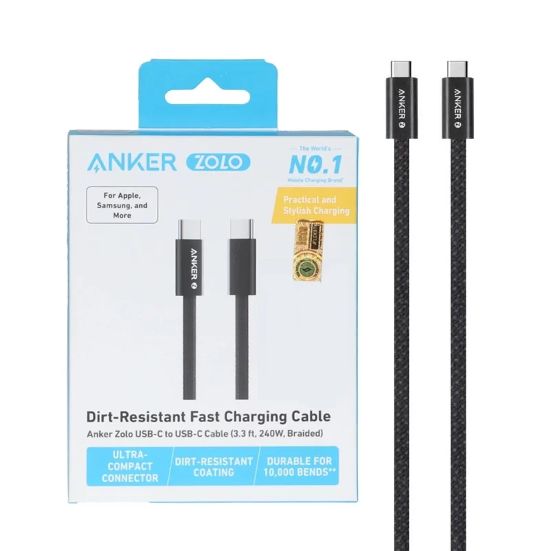 کابل شارژ فست 1.8 متری ANKER Type-C to Type-C مدل A8060H12 240W - مشکی (گارانتی 18 ماهه شرکتی) - تصویر 2