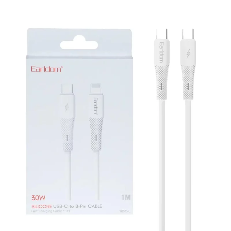 کابل شارژ PD و فست Earldom Type-C To Lightning مدل 185C-L 30W - سفید - تصویر 2
