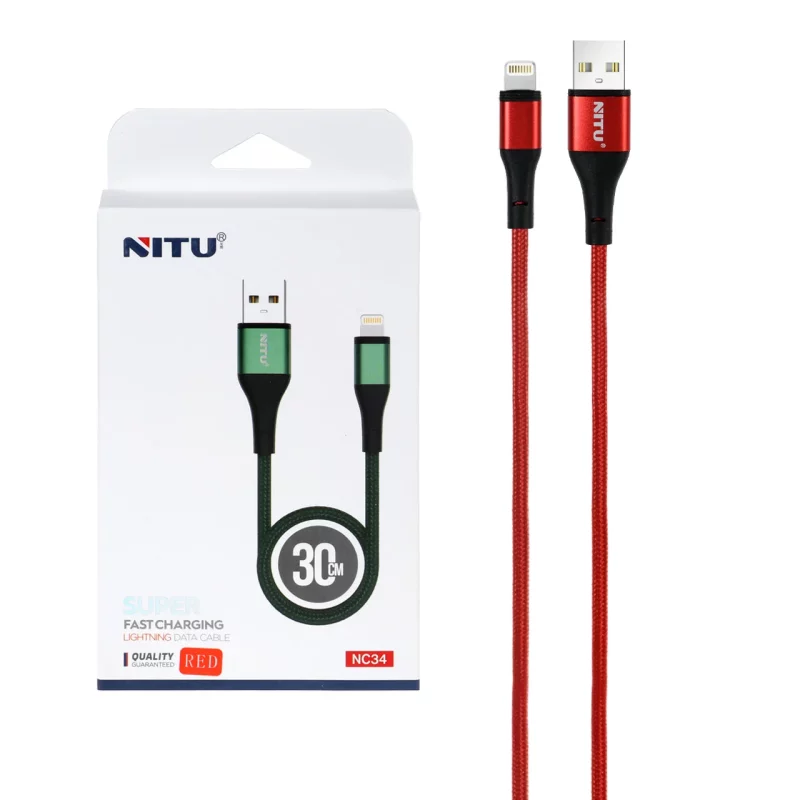 کابل شارژ و دیتا فست پاور بانک کنفی آیفون NITU مدل NC34 - قرمز (گارانتی12 ماه تعویض نیکان همراه) - تصویر 2