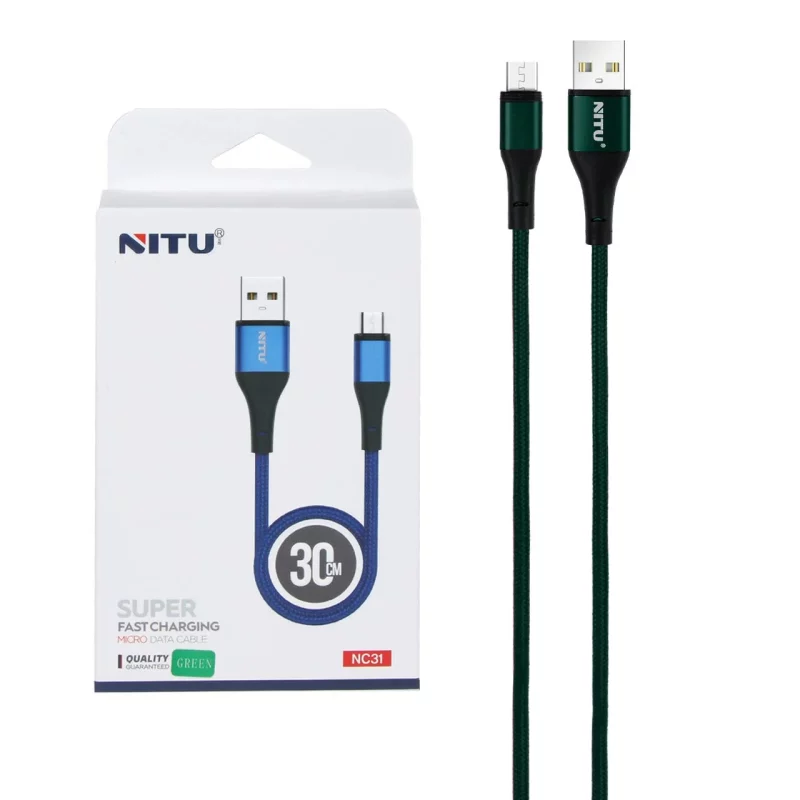 کابل شارژ پاوربانک فست اندروید NITU مدل NC31 - سبز (گارانتی 12 ماه تعویض نیکان همراه) - تصویر 2