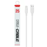 کابل شارژ فست پاوربانک TRANYOO Type-C مدل T-S18C - سفید