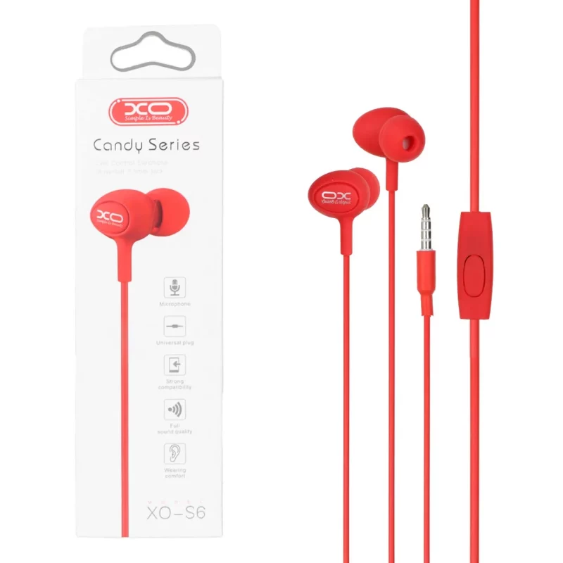 هندزفری باسیم XO مدل XO-S6 - قرمز - تصویر 2