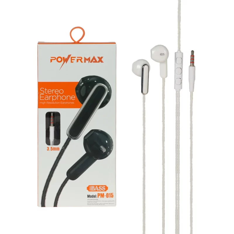 هندزفری باسیم Power Max مدل PM-015 - سفید - تصویر 2