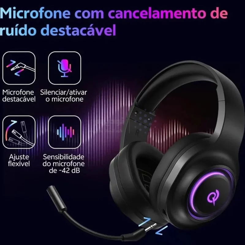 هدفون بی سیم گیمینگ مدل QCY V200 - مشکی (گارانتی یکساله تعویض شرکتی) - تصویر 5