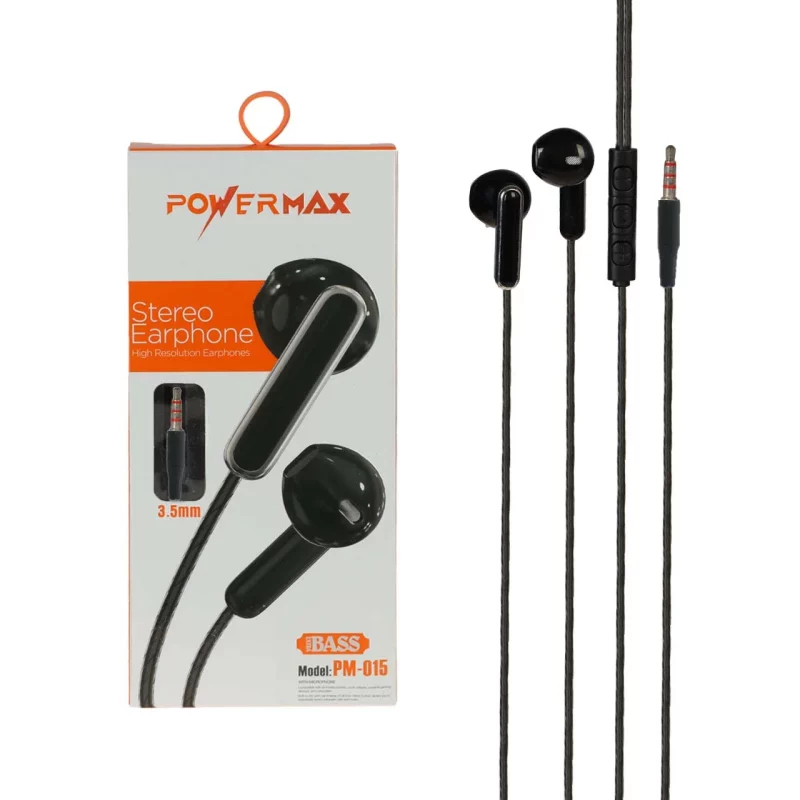 هندزفری باسیم Power Max مدل PM-015 - مشکی - تصویر 2