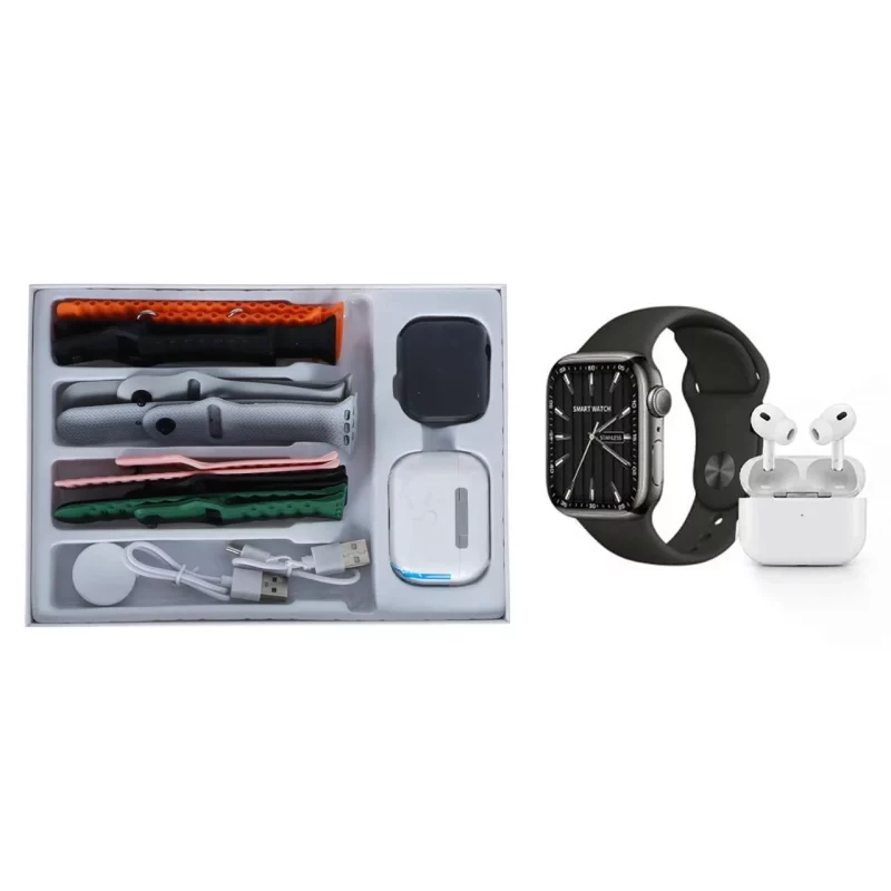 پک ساعت هوشمند و ایرفون بی سیم KEQIWEAR مدل KW93 MAX - مشکی - تصویر 2