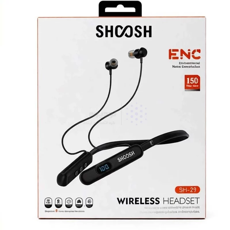 هندزفری گردنی بی سیم Shoosh مدل SH-29 ENC - مشکی - SMO - تصویر 5
