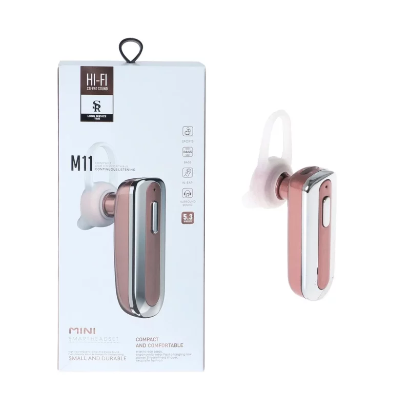 هندزفری بی سیم تک گوش HI-FI مدل M11 - رزگلد - تصویر 2