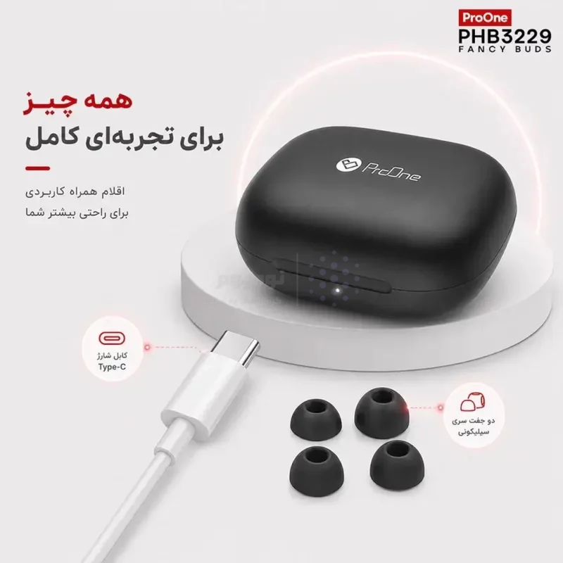 ایرفون بی سیم ProOne مدل Fancy Buds PHB3229 - مشکی - تصویر 9