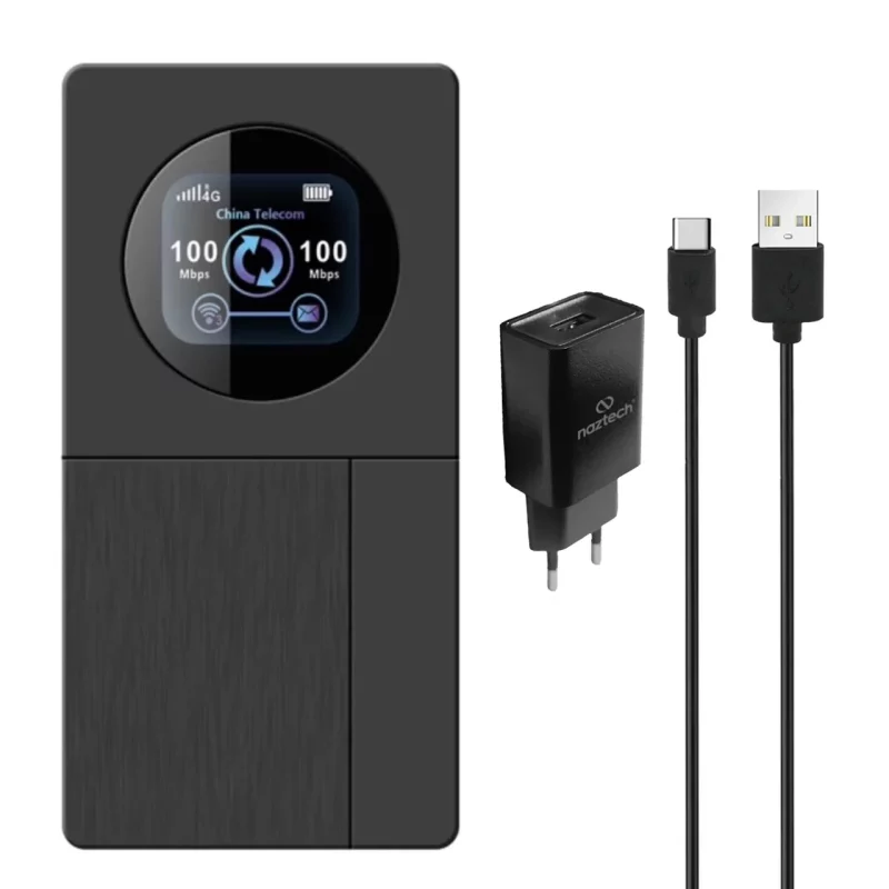 مودم همراه پاوربانکی Naztech مدل 99C Plus 4G - مشکی - تصویر 2
