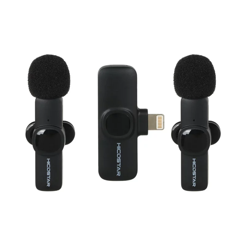 میکروفون یقه ای بی سیم Hicostar Lightning مدل HS-MC522i (دو میکروفون) - تصویر 2