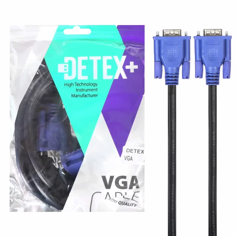 کابل 5 متری DETEX+ VGA 3+4 - مشکی - تصویر 2