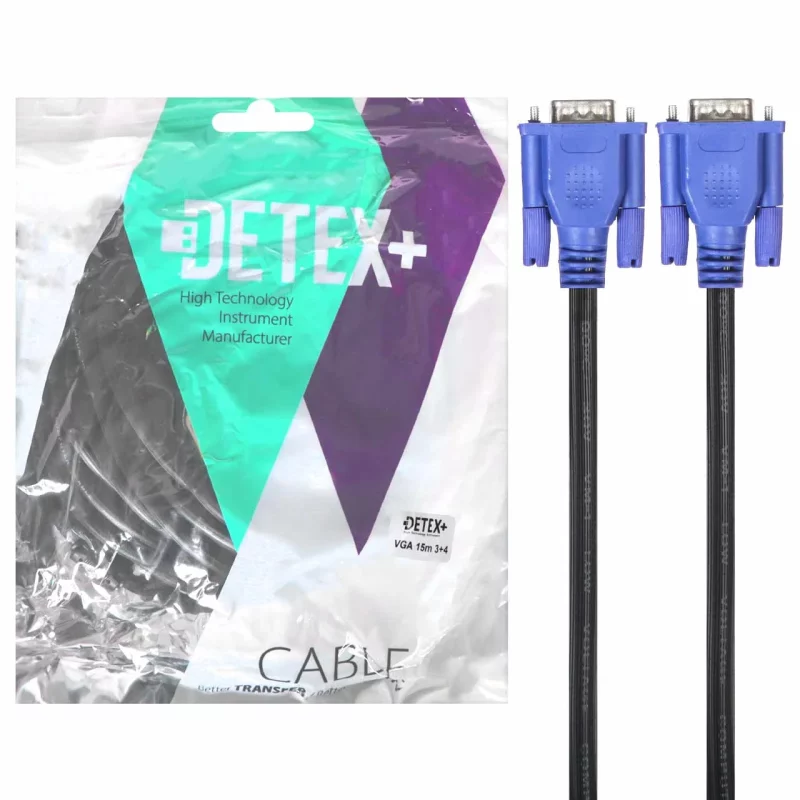 کابل 15 متری DETEX+ VGA 3+4 - مشکی - تصویر 2