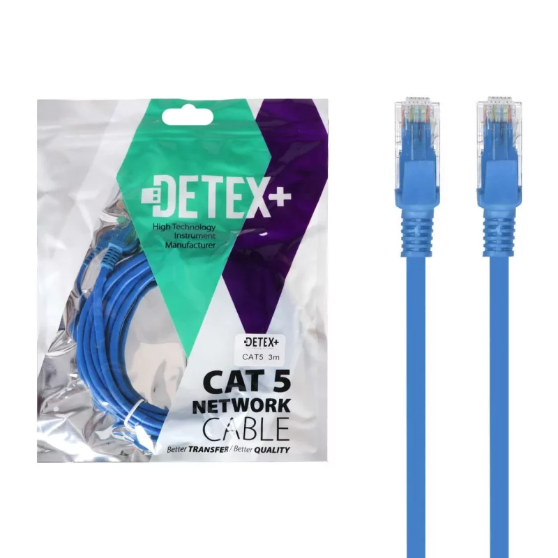 کابل شبکه 3 متری DETEX+ Cat5 - تصویر 2