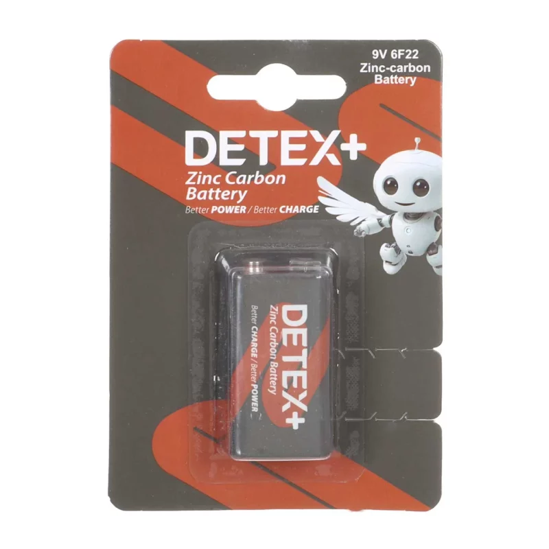 باتری کتابی +Detex مدل Zinc Carbon 6F22 - تصویر 2