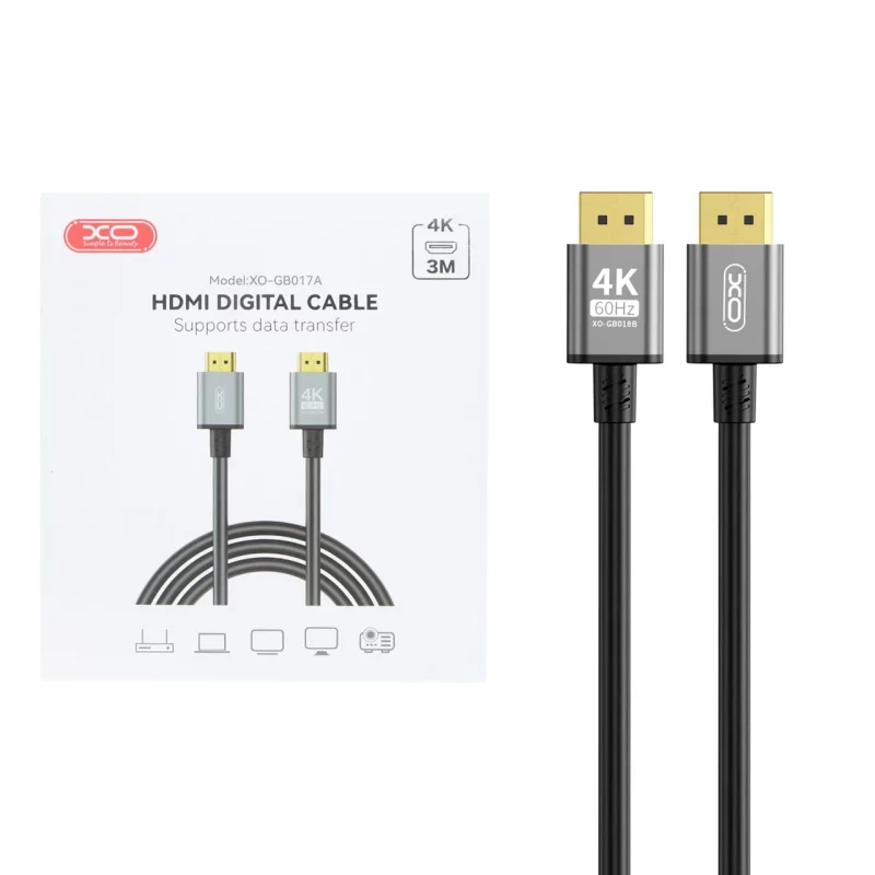کابل 3متری XO HDMI مدل XO-GB017A - مشکی - تصویر 2