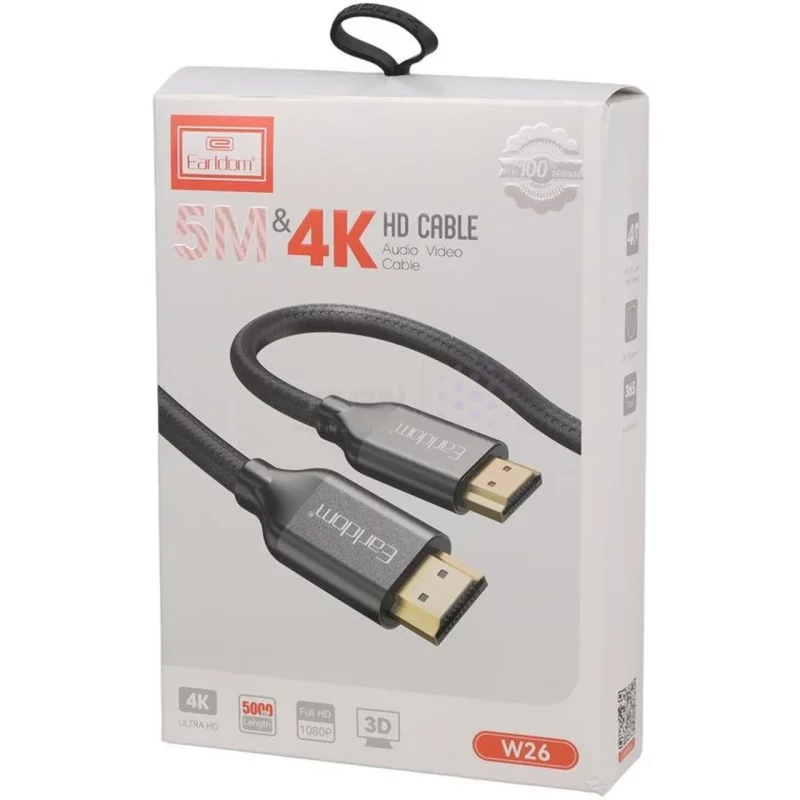 کابل 5 متری 4K Earldom HDMI مدل ET-W26 - مشکی - تصویر 6