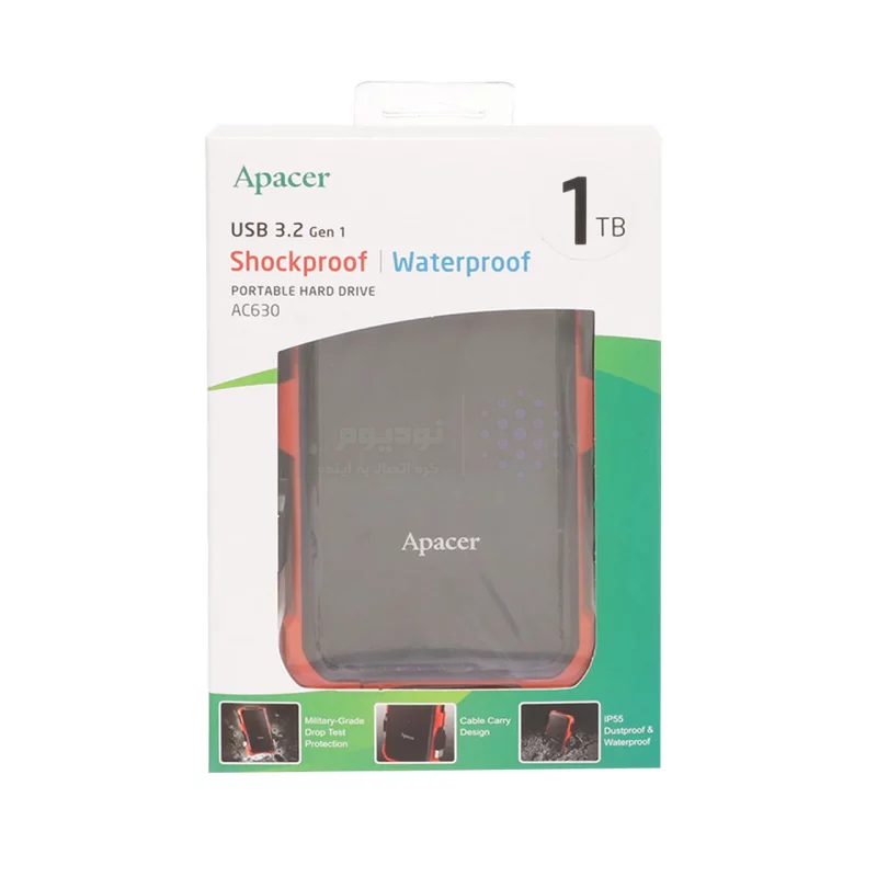 هارد اکسترنال Apacer مدل AC630 ظرفیت 1TB - مشکی نارنجی - تصویر 9