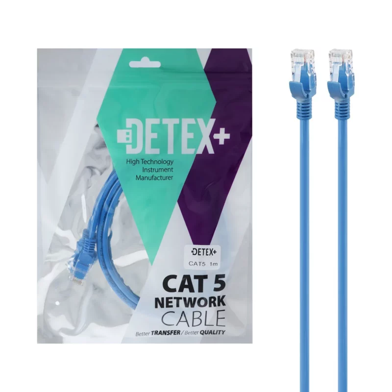 کابل شبکه 1 متری DETEX+ Cat5 - تصویر 2