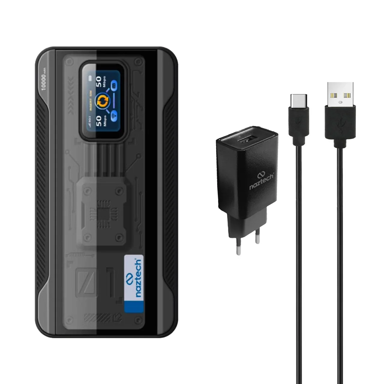 2541-4609550-1 مودم همراه پاوربانکی Naztech مدل 99G Plus 4G - مشکی - تصویر 1