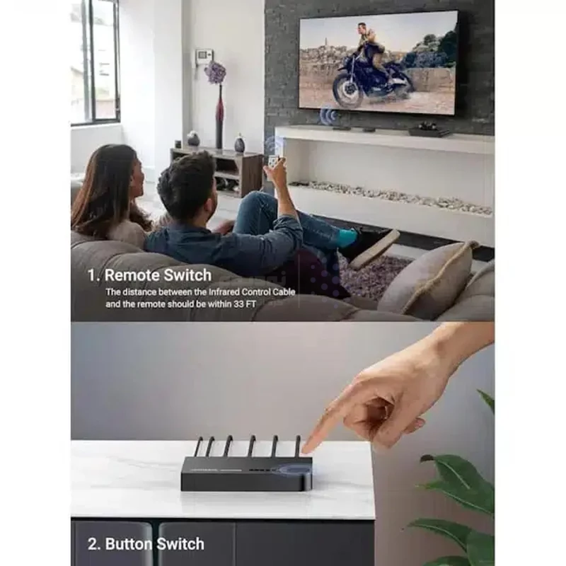 سوئیچ 3 پورت UGREEN HDMI 3D 4K مدل 40234 - مشکی (گارانتی 18 ماهه آسان پیشرو) - تصویر 6
