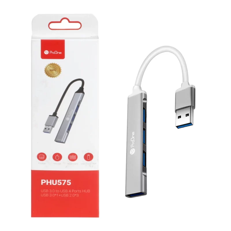 هاب 4 پورت ProOne USB3.0 مدل PHU575 - نقره ای - تصویر 2