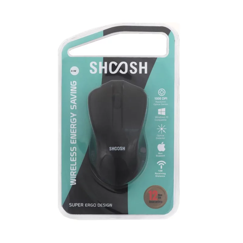 ماوس بی سیم Shoosh مدل M21W - مشکی - SMO - تصویر 2