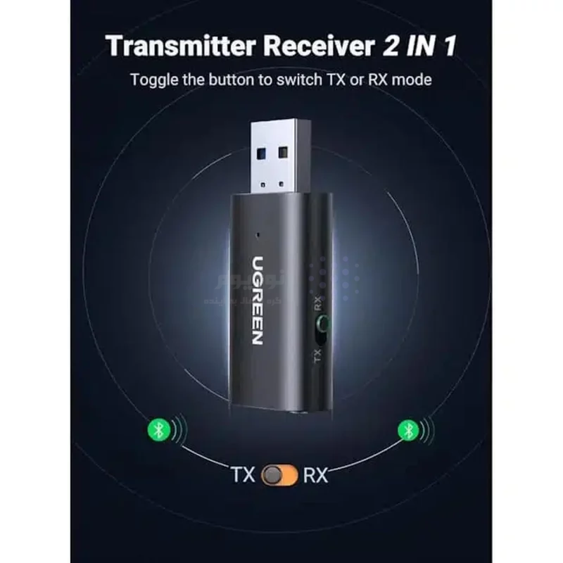 دانگل بلوتوث انتقال صدا UGREEN مدل CM523-60300 - مشکی (گارانتی 18 ماهه آسان پیشرو) - تصویر 3