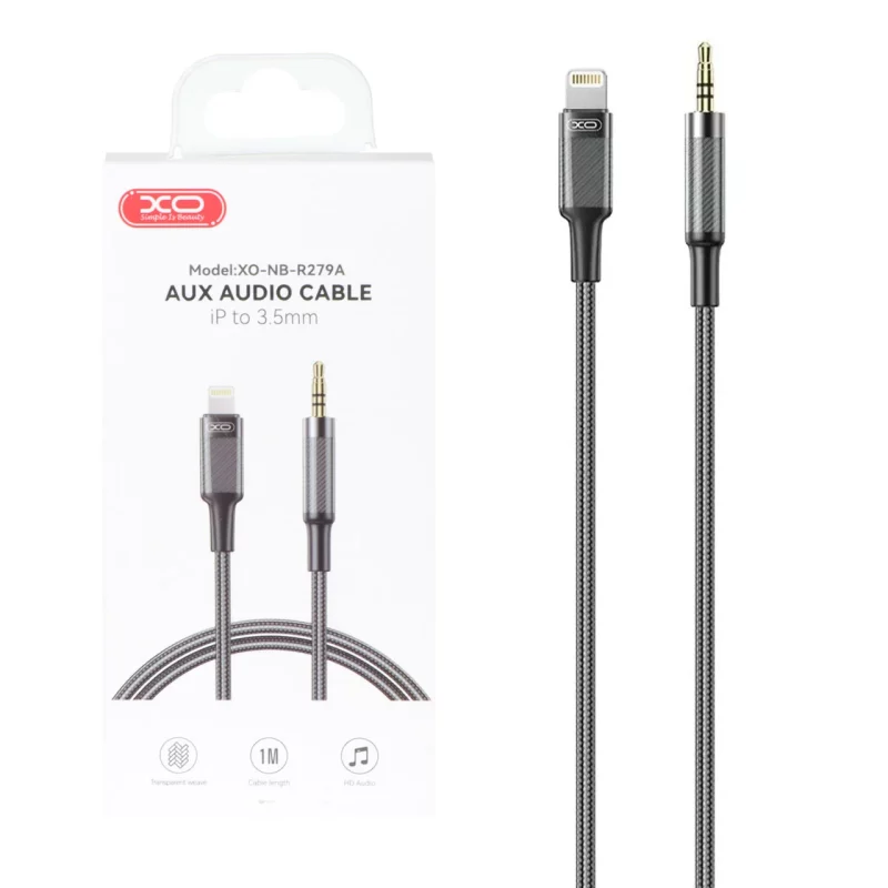 تبدیل XO AUX TO Lightning مدل XO-NB-R279A - خاکستری - تصویر 2