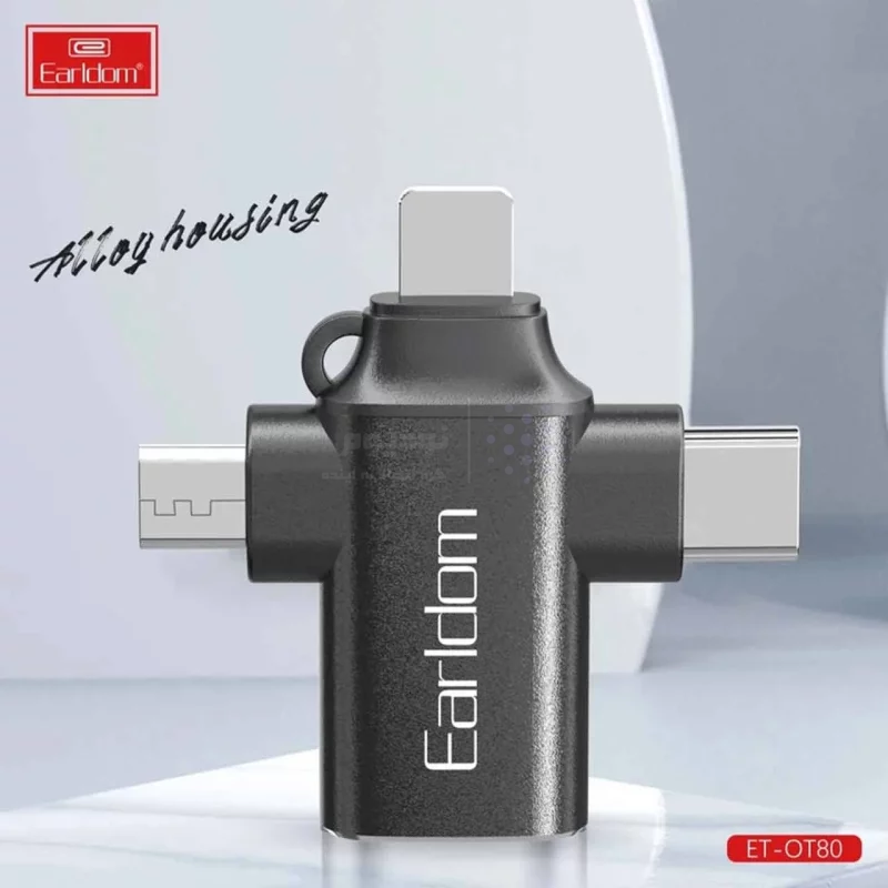 تبدیل OTG سه کاره Earldom USB3.0 مدل OT80 - مشکی - تصویر 6