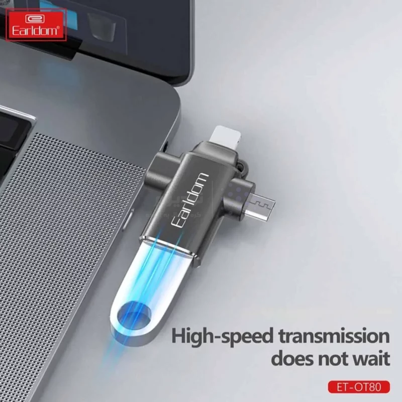 تبدیل OTG سه کاره Earldom USB3.0 مدل OT80 - مشکی - تصویر 7