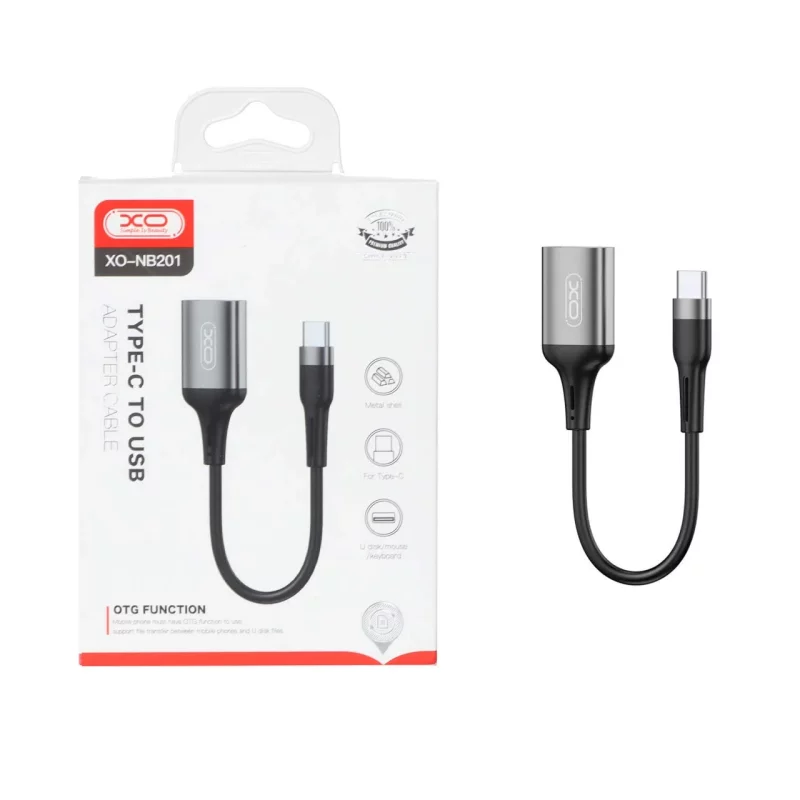 کابل تبدیل XO Type-C TO USB OTGمدل XO-NB201 - مشکی - تصویر 2