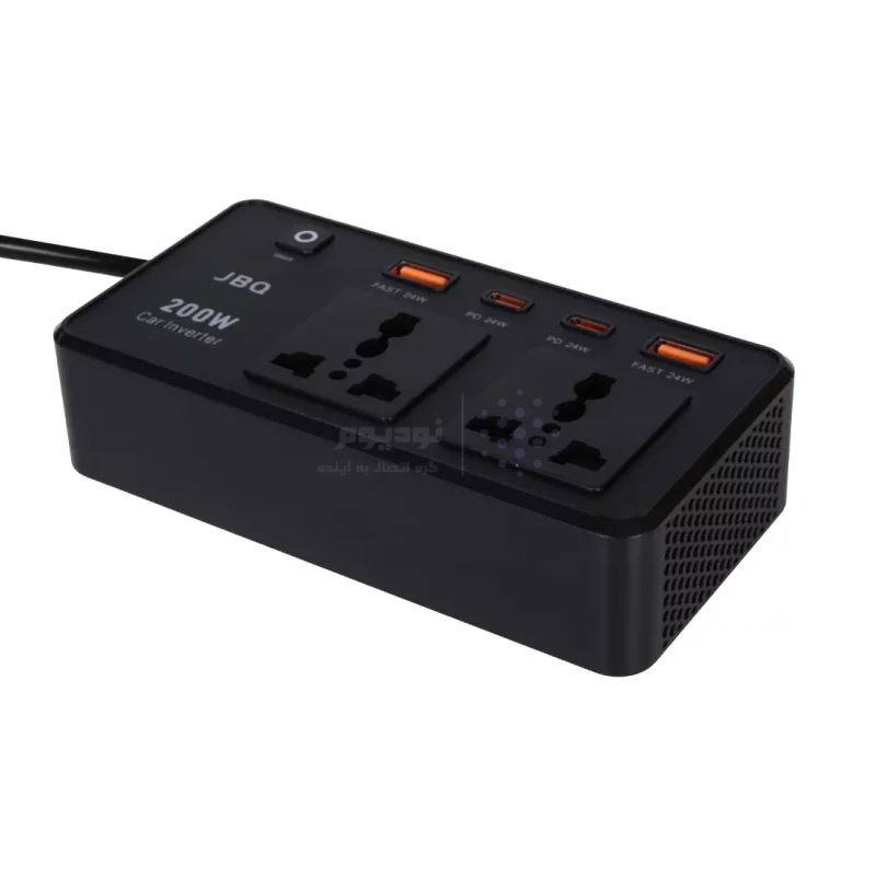 اینورتر و چندراهی فندکی خودرو JBQ مدل Pulse Drive M670852 200W - مشکی (گارانتی یکساله رصاصی) - تصویر 3