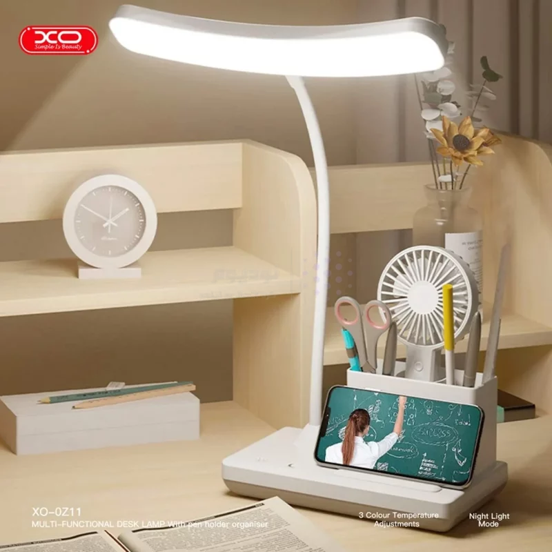 چراغ مطالعه و استند موبایل و تبلت XO مدل XO-OZ11 - سفید - تصویر 5
