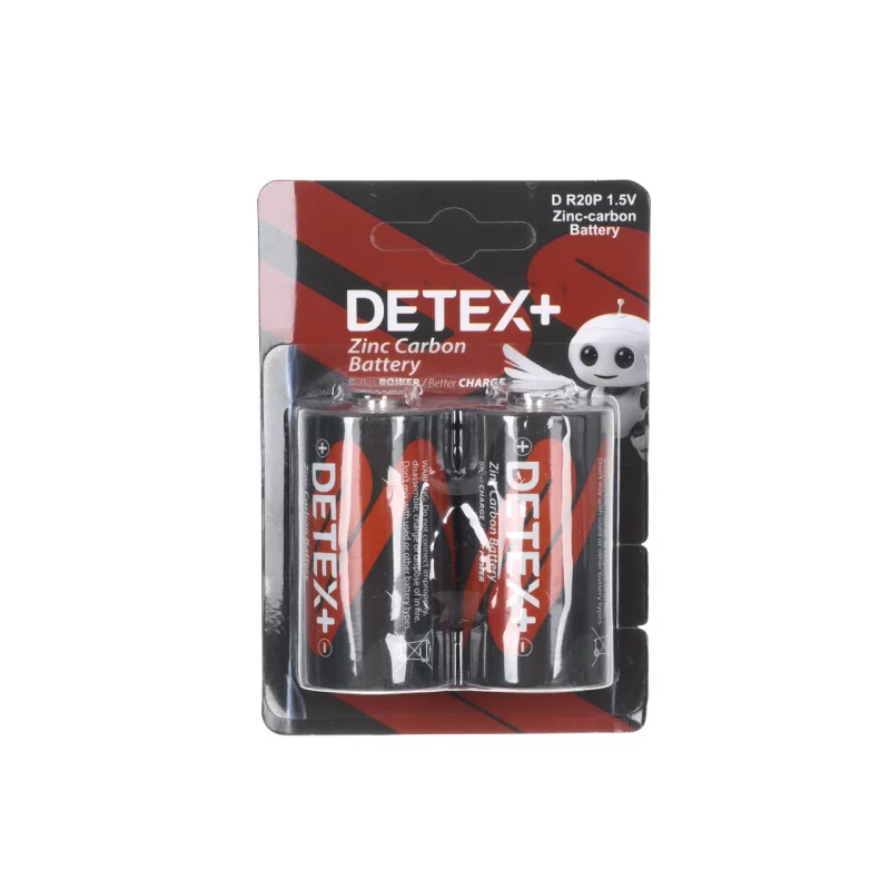 باتری سایز بزرگ +Detex مدل Zinc Carbon R20P (بسته 2 عددی) - تصویر 2