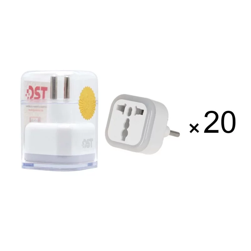 تبدیل برق 3 به 2 DST مدل D01-L - سفید - DST - بسته 20 عددی (گارانتی مادام العمر شرکتی) - تصویر 2