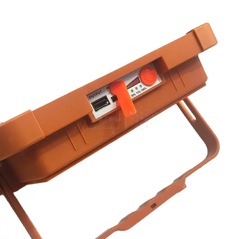 چراغ شارژی کمپینگ پایه دار مدل Solar 1000W (دارای پنل خورشیدی) - نارنجی - KZN - تصویر 4