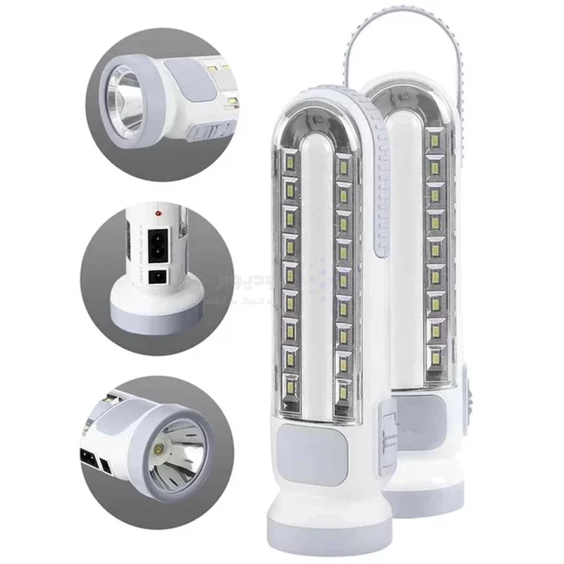 لامپ شارژی HGDUE مدل HG-7102 LED - سفید - تصویر 3