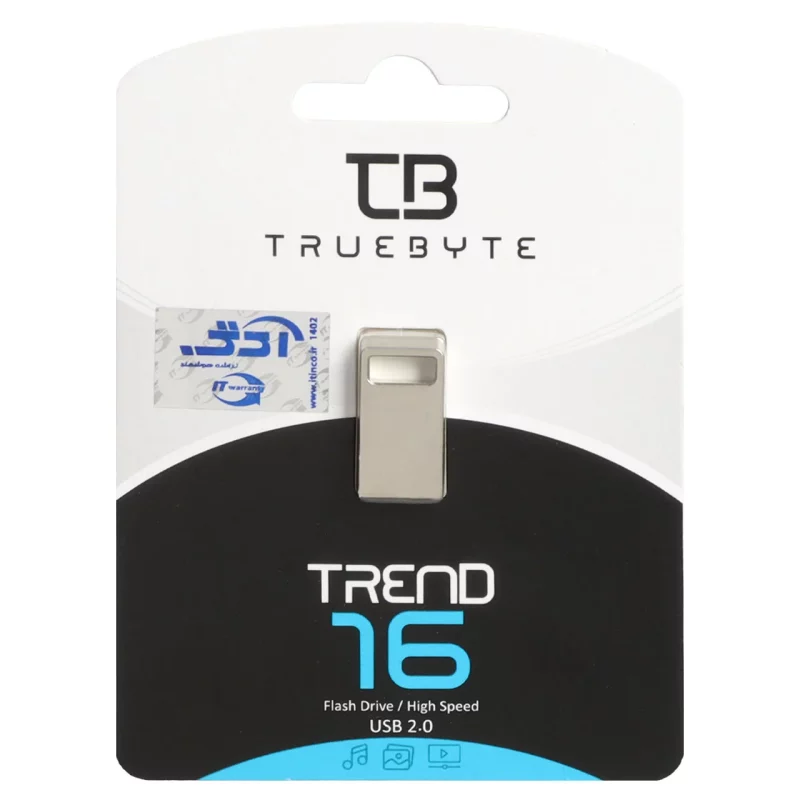 Truebyte TREND USB2.0 Flash Memory - 16GB (گارانتی مادام العمر شرکت آی تین) نقره ای - تصویر 2