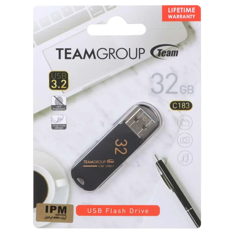 TeamGroup C183 USB3.2 Flash Memory - 32GB مشکی (گارانتی IPM) - تصویر 2