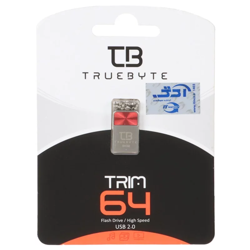 TRUEBYTE TRIM USB2.0 Flash Memory - 64GB قرمز (گارانتی مادام العمر شرکت آی تین) - تصویر 2