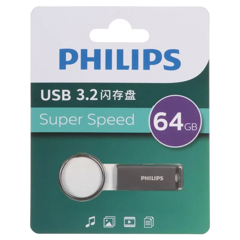 Philips FM21UA064B/93-B USB 3.2 Flash Memory - 64GB - خاکستری (گارانتی IPM) - تصویر 2