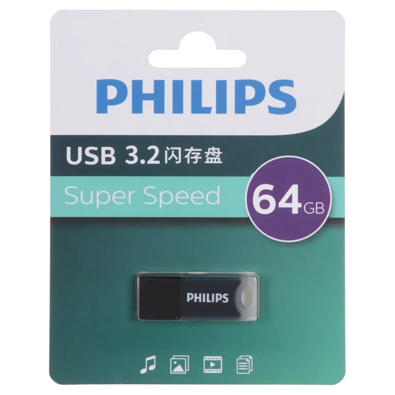 Philips FM10UA064B/93-B USB 3.2 Flash Memory - 64GB - مشکی (گارانتی IPM) - تصویر 2