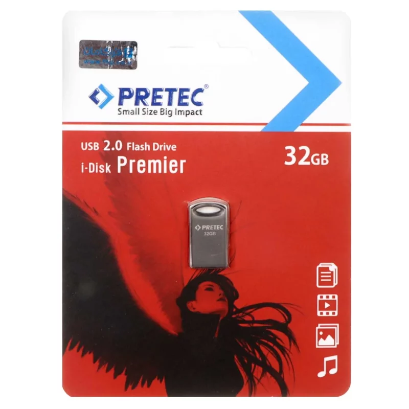 Pretec Premier USB 2.0 Flash Memory - 32GB - مشکی (گارانتی فراگامان) - تصویر 2