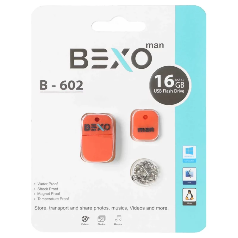 BEXO B-602 USB2.0 Flash Memory-16GB (گارانتی داده پردازی آواتک) نارنجی - تصویر 2