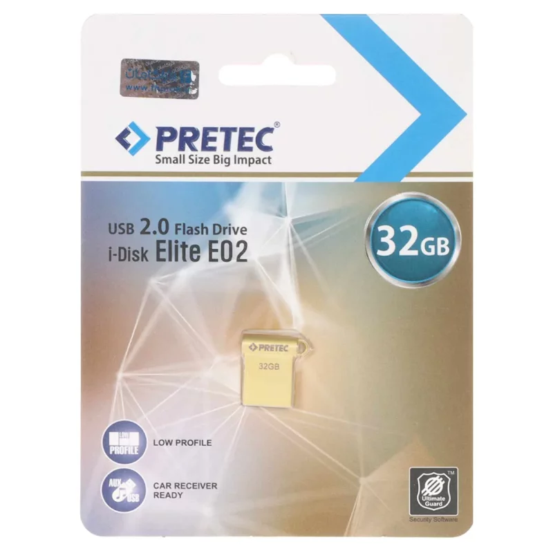 Pretec Elite E02 USB 2.0 Flash Memory - 32GB - طلایی (گارانتی فراگامان) - تصویر 2