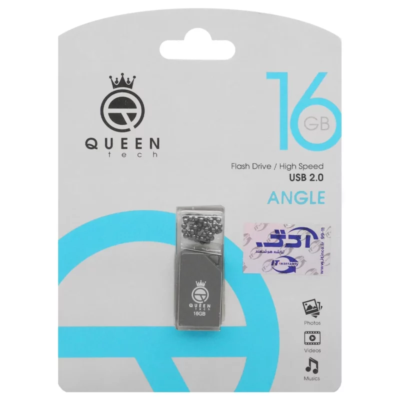 Queen ANGLE USB2.0 Flash Memory-16GB مشکی (گارانتی مادام العمر شرکت آی تین) - تصویر 2