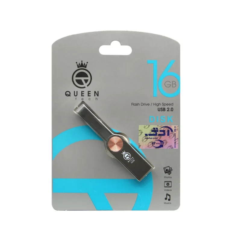 Queen DISK USB2.0 Flash Memory-16GB رزگلد (گارانتی مادام العمر شرکت آی تین) - تصویر 2