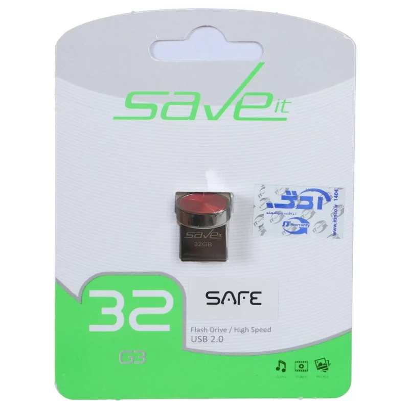 Save it Safe USB2.0 Flash Memory - 32GB مشکی (گارانتی مادام العمر آی تین) - تصویر 2